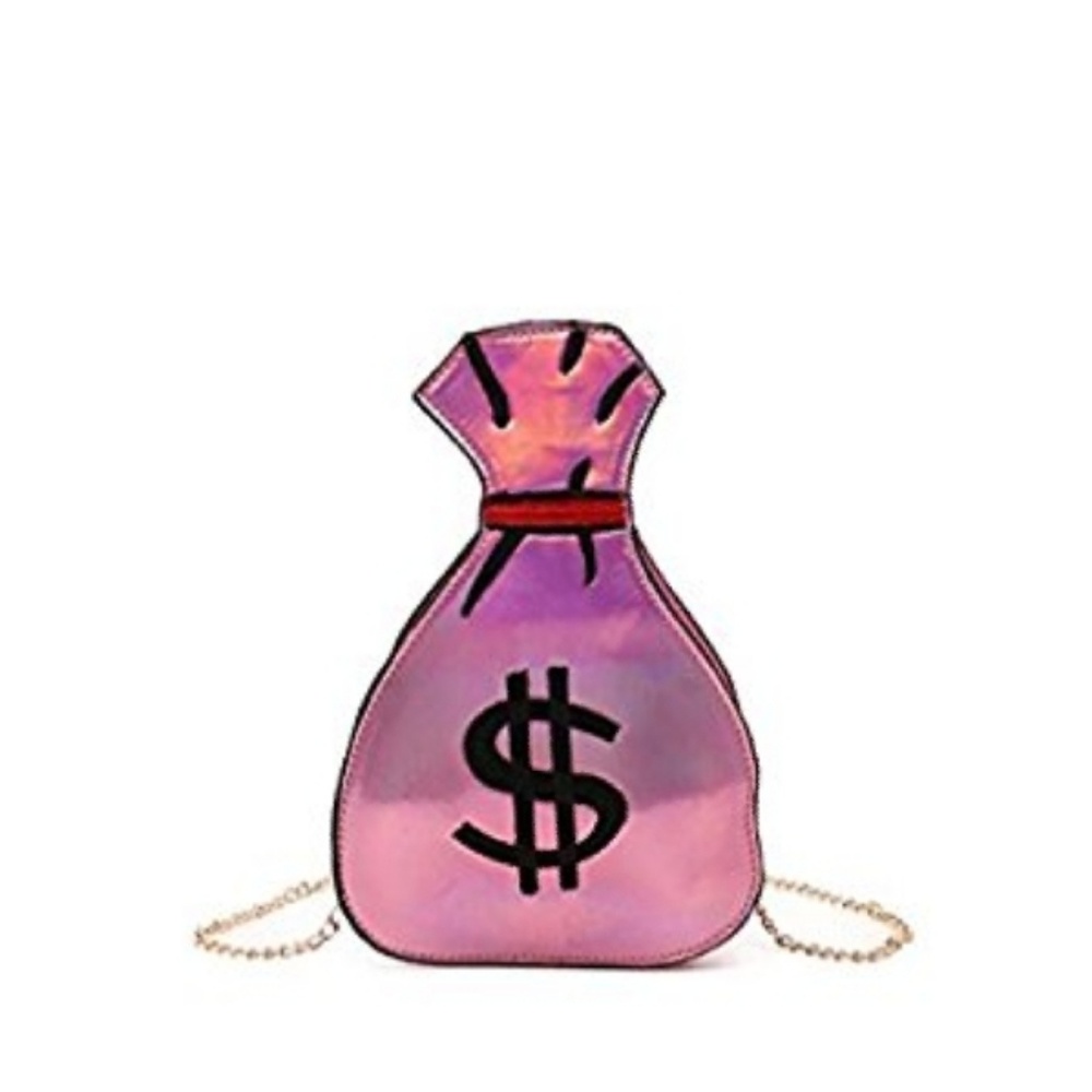 Pink cross-body money bag purses